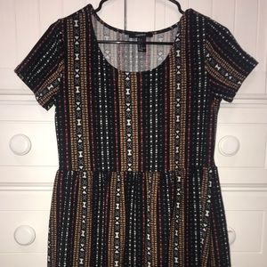 patterned oversized baby doll dress